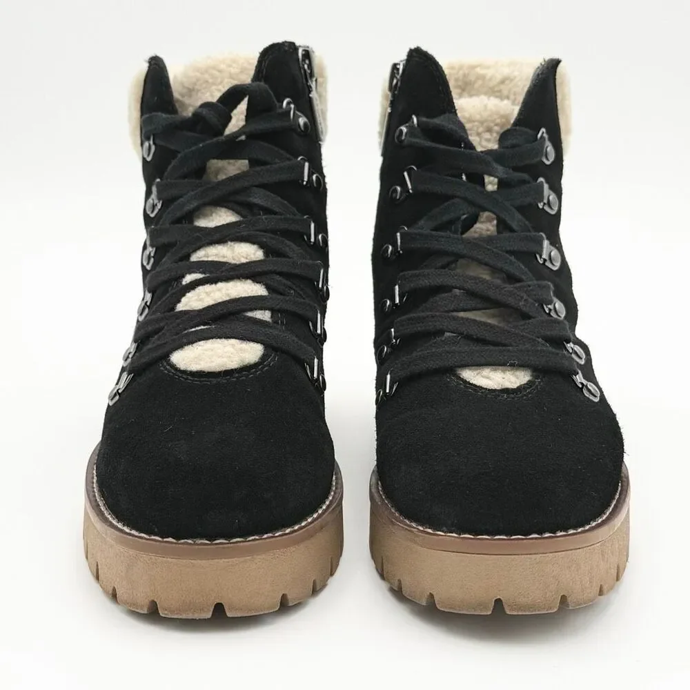 Blondo Devin Black Suede Waterproof Lace Up Lined Winter Boots - Women’s US 7.5
